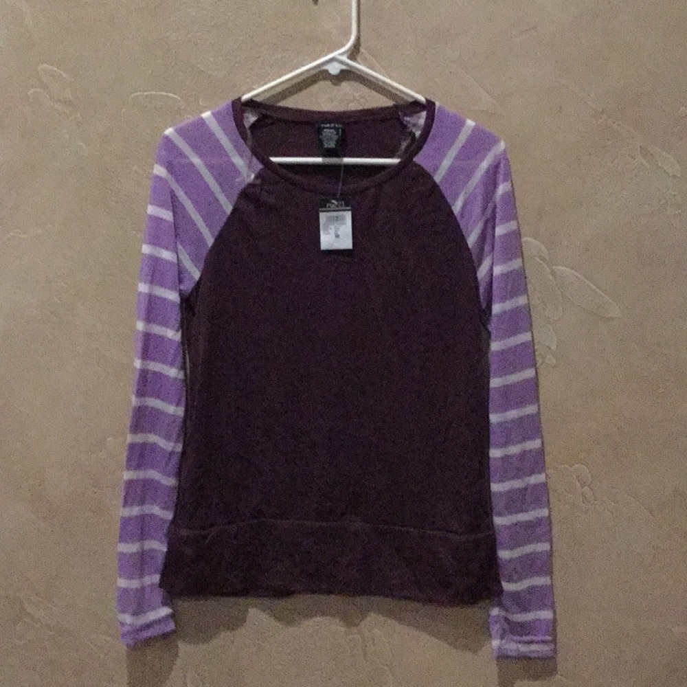 NWT purple and white light L/S shirt